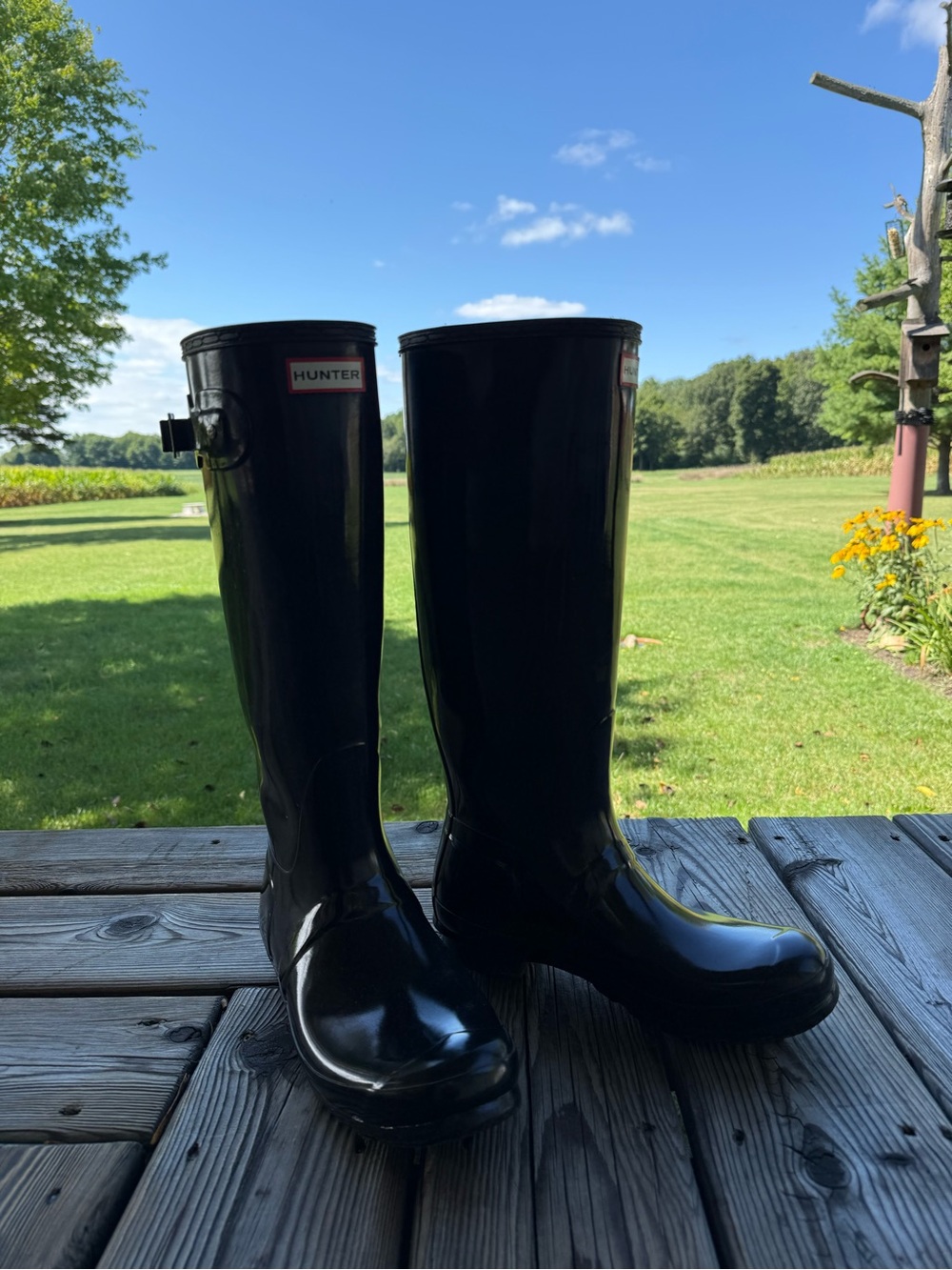 Hunter Black Gloss Tall Original Rain Boots